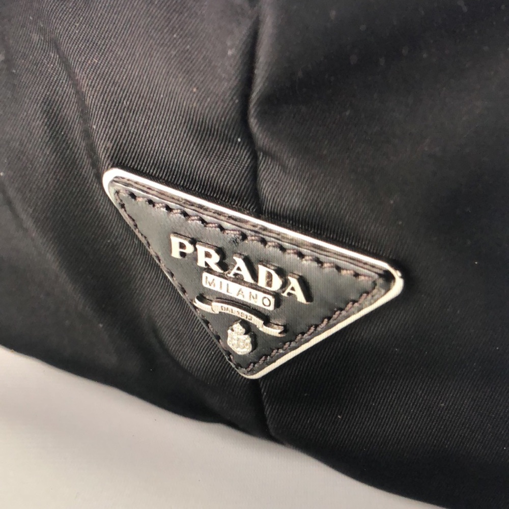 #0232 Prada Black Reversible Nylon Tote Bag
